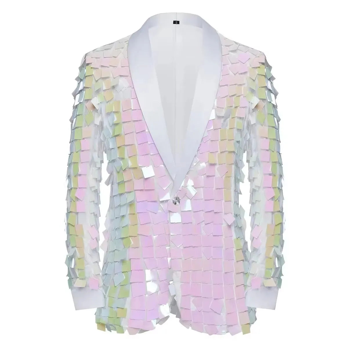 Men's Shiny Sequins Blazer Jacket Creative Party Tuxedo Male Singer Host Stage Performance Groom Wedding Club Blazer Stage Wear