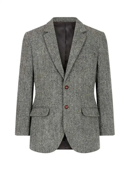 Casual Business Men Suits Blazer Slim Fit Tweed Herringbone Groom Suits Jacket For Wedding Single Breasted Jacket Tops One Coat