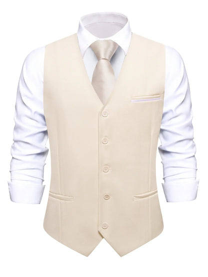Men's Formal Vest Single Breasted Satin Waistcoat for Weddings & Special Occasions