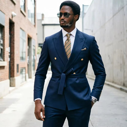 Costumes de mariage pour hommes, croisé, style décontracté moderne, costume vert élégant, smoking formel pour entretien de bureau, 2 pièces, sur mesure