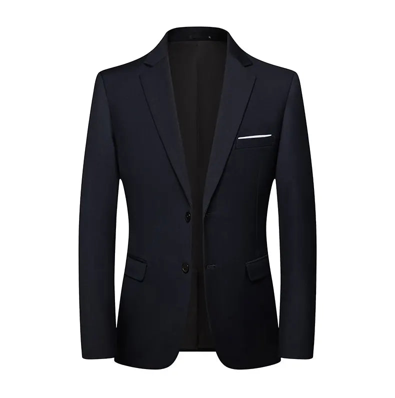 Blazer Fashion Men Business Casual Solid Color British Style Wedding Gentleman Slim Professional Formal Suit Blazer