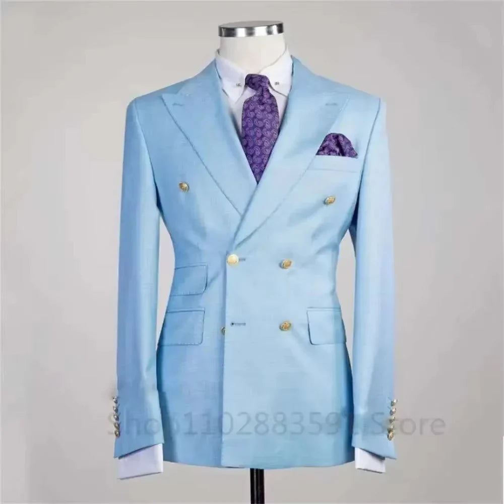 Formal Smoking Jacket for Men Double Breasted Shawl Lapel Slim Fit Suit Blazer for Prom Party 1 Piece Wedding Business Coat