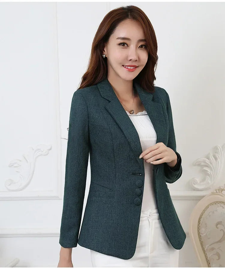 Fashion Women Blazers Jackets Work 2025 Office Lady Suit Slim Single Breasted Business Female Blazer Coats Formal Veste Femme