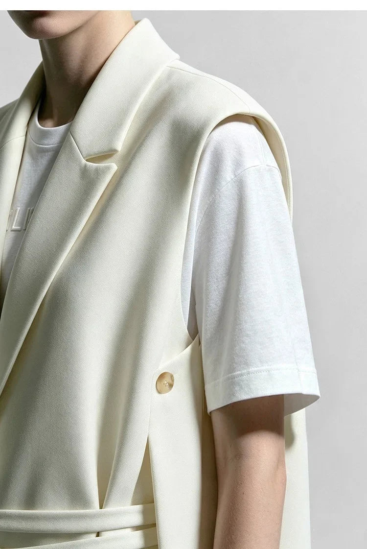 Women Lapel Collar Vest Jacket Loose Long Draped Construction Minimalist Commuter Coats Woman Autumn Outfit 2026 12623085