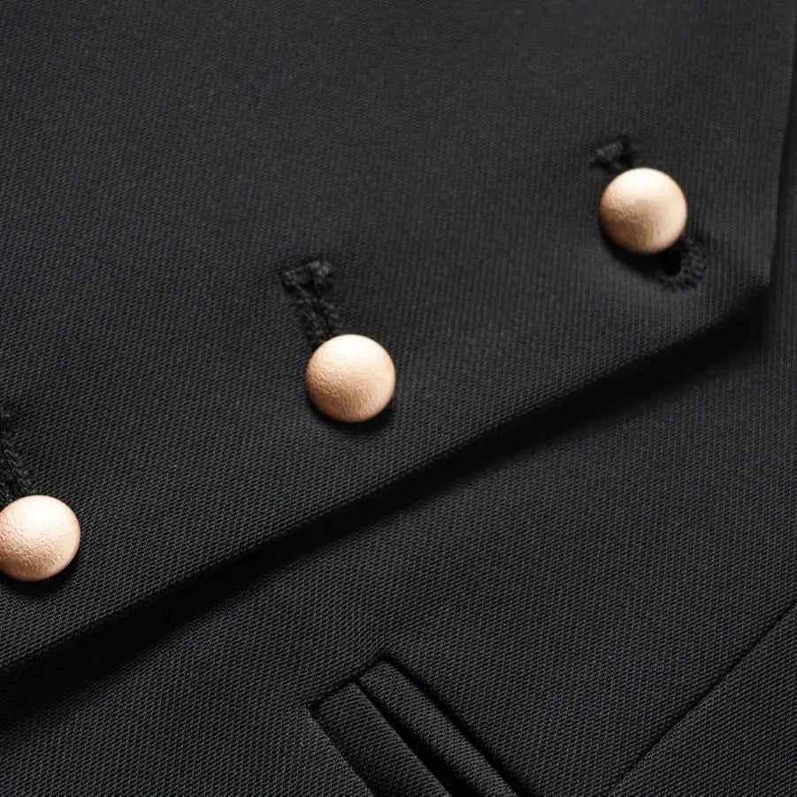 Black short V-neck slim fitting vest for women's spring and autumn jackets can be paired inside