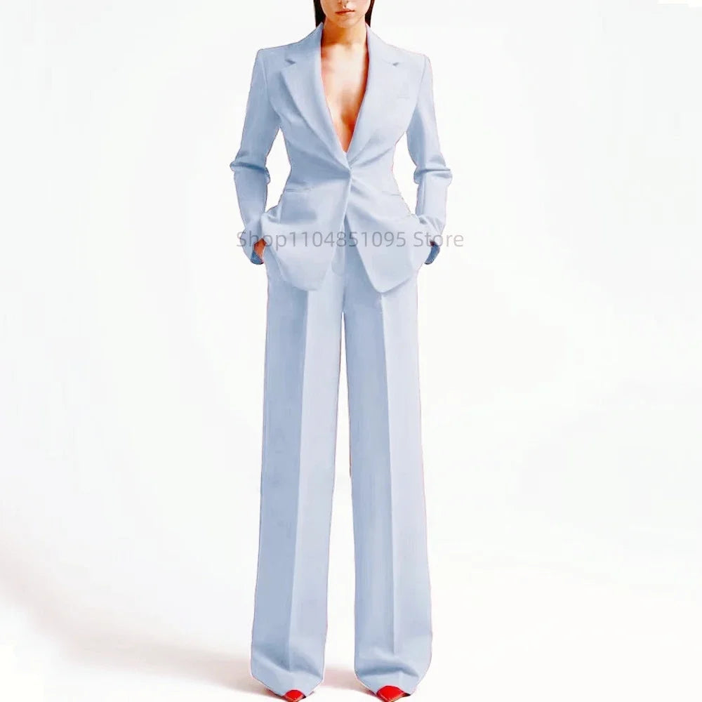 Women's Suit Party Wedding Fashion Style 2pcs Slim Fit Prom Blazer Pants Outfit Dress Evening Dresses for Prom Lady Clothes