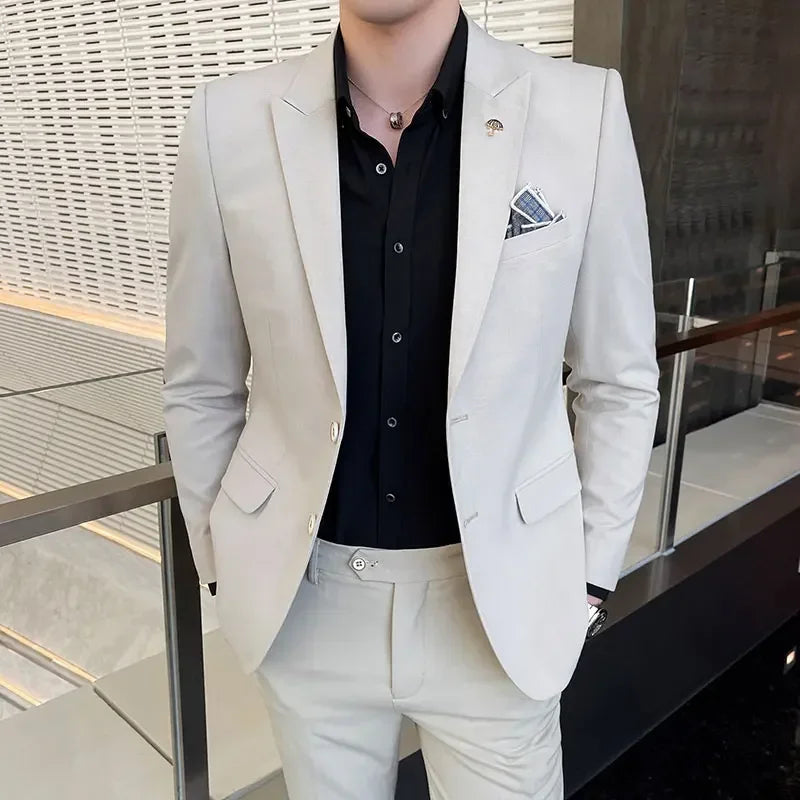 Men's Slim Fit Wedding Suit – Blazer & Pants Set