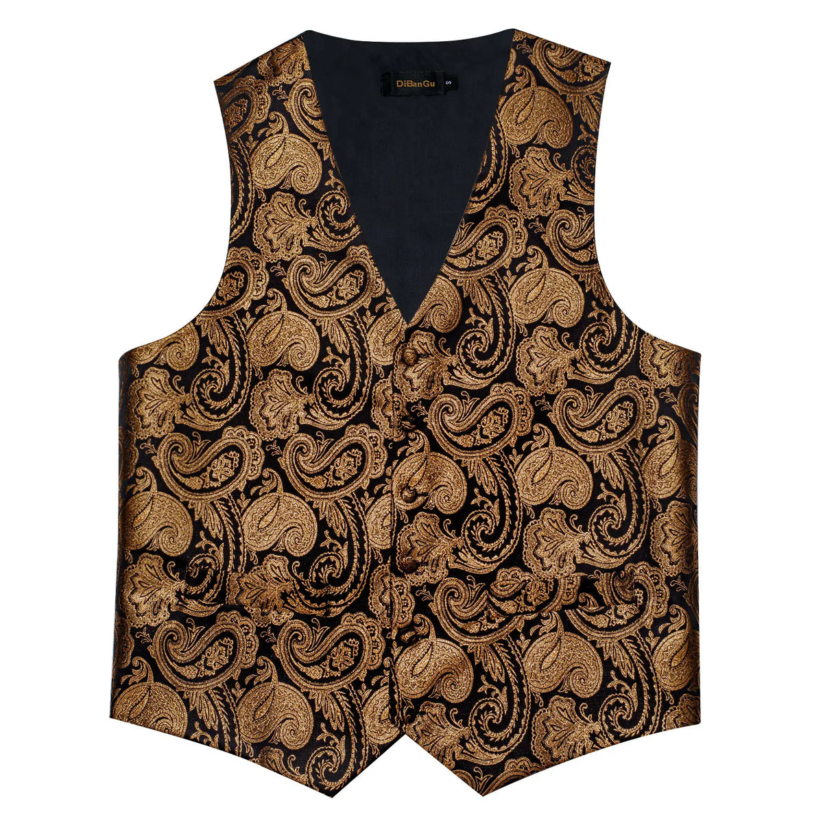 Men's Paisley Waistcoat Set – Single Breasted Formal Vest with Necktie and Pocket Square for Weddings and Business Events