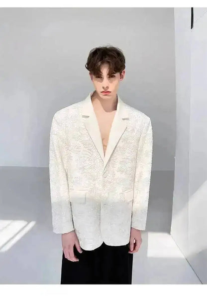 Coat 2026 New Luxury Elegant Blazer Embroidery Pattern Men's Fashion Original High Quality Handsome Casual Clothes JY7564