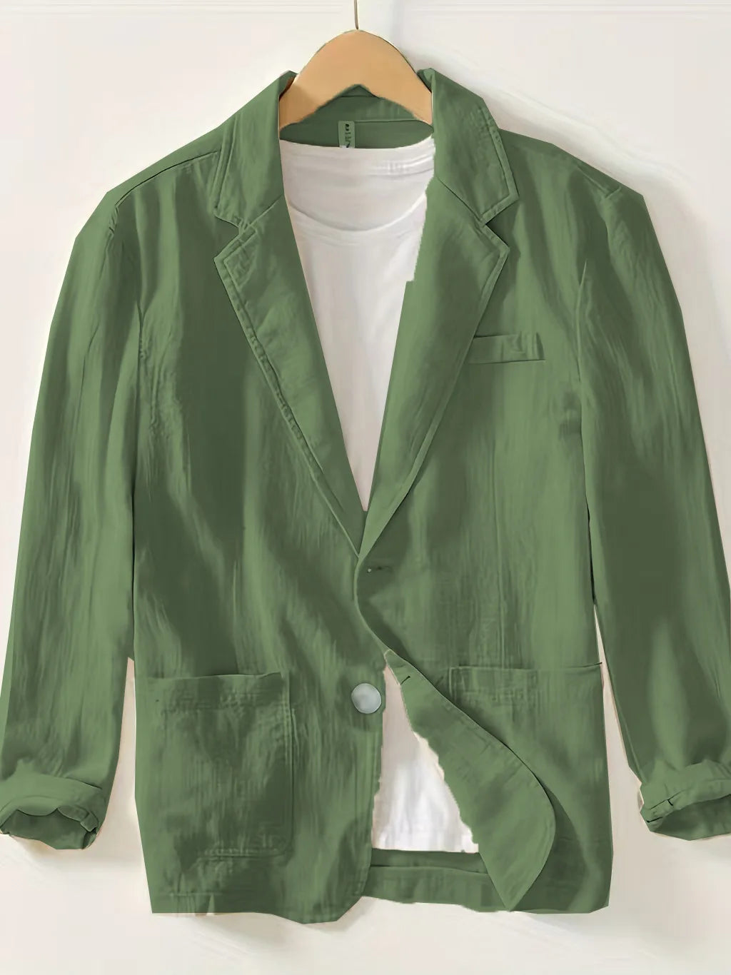 Cotton and Linen Blazer Men's Fashionable Business Casual Outdoor Versatile Travel Lightweight Loose-fitting Retro Style Blazer