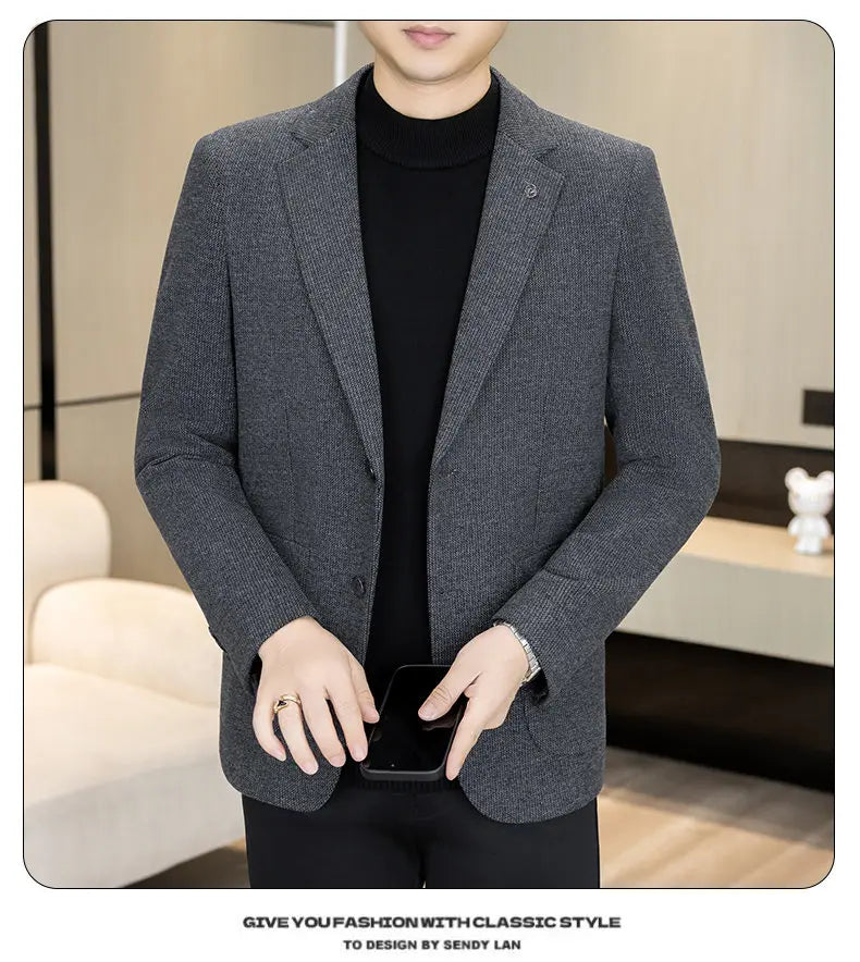 High-Quality Fashionable Autumn Winter New Design Casual Men's Suit Jacket Trendy Versatile Outerwear for Business And Casual We