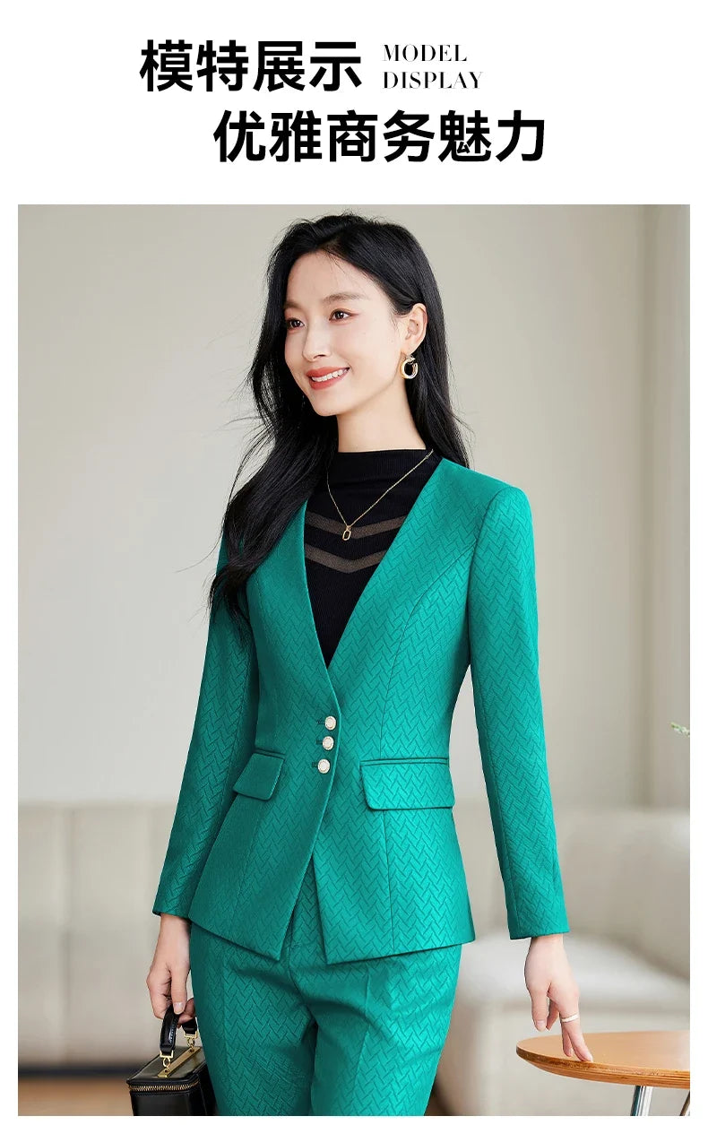 Purple Suit for Women, Professional Business Formal Suit, Jacket and Pants, New Fashion Office Work Clothes for Ladies