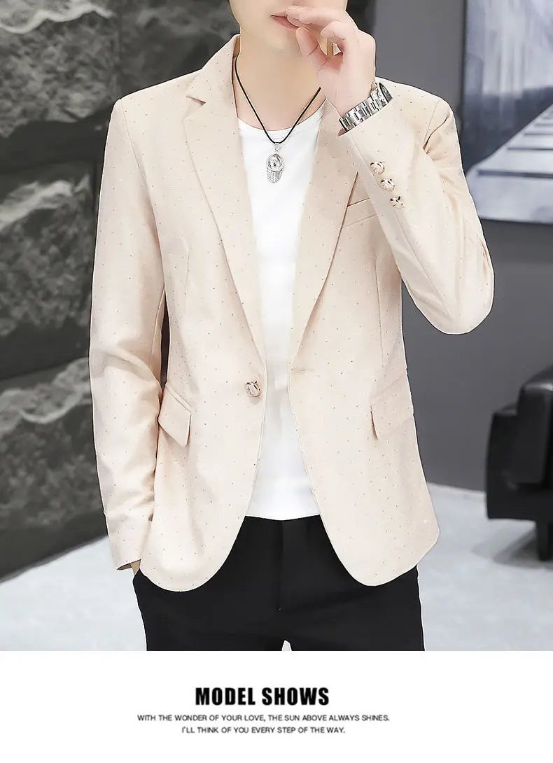 Blazer Men's fashion outdoor travel gentleman wedding Slimming Business versatile Trendy Casual Korean-style formal wear Blazer