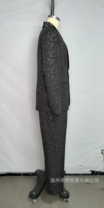 High-quality Fashionable Banquet Party Men's Clothing - European-style Shiny Banquet Stylish Men's Suit Sets