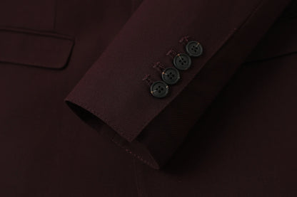 Men's 3-Piece Wedding Suit – Single Breasted Smart Casual Suit for Men – Burgundy, Navy Blue, Black, Dark Grey