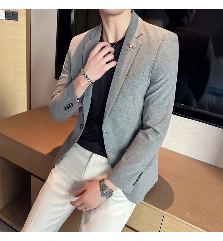 Men's Blazer Suit Jacket – Smart Casual & Business Style – 1 or 2 Button – Wedding & Party