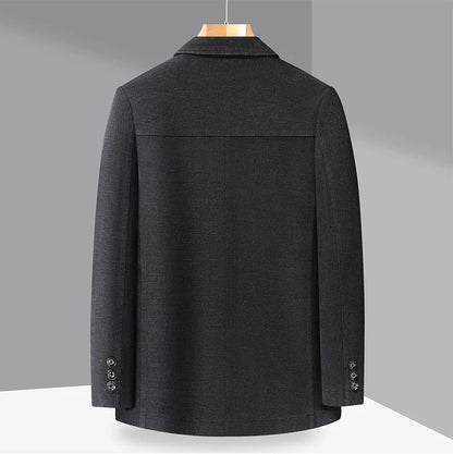 Men's Plus Size Denim Blazer – Smart Casual Single-Breasted Jacket for Big & Tall Men in Black & Blue