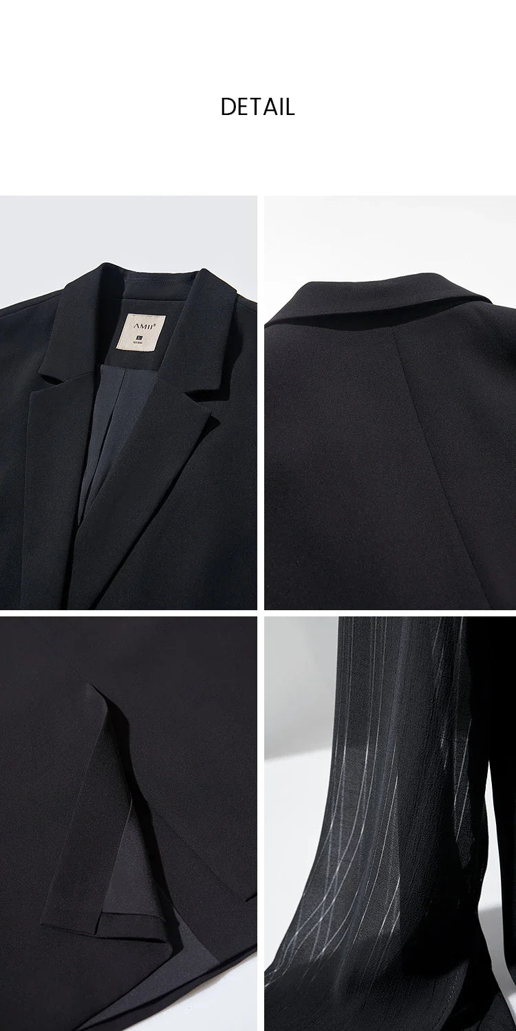 Women's Coat Autumn Autumn Fashion Turned Over Collar Color-block Spliced Fabric Casual Loose Blazers For Woman 12641083