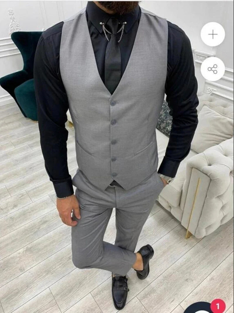 Costume 3 pièces homme col revers blanc, mode à boutonnage simple, blazer gilet pantalon ensemble décontracté chic pour mariage, tenue vestimentaire homme formelle