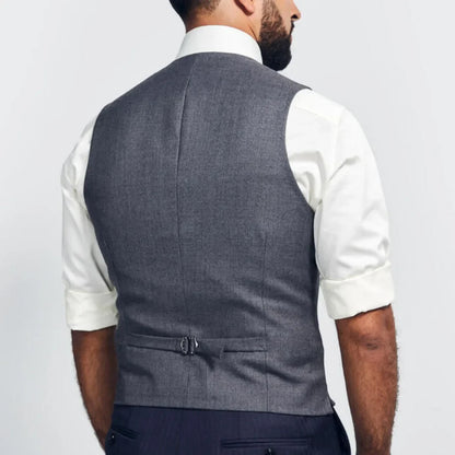 Men's Formal Vest – Single Breasted V-Neck Suit Waistcoat for Weddings & Business