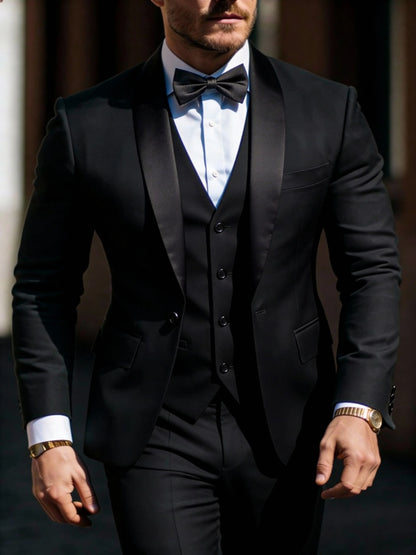 Costume 3 pièces pour homme veste gilet pantalon, Costumes de mariage d'affaires pour hommes pour bal de promo Musculaires costumes de mariage pour hommes