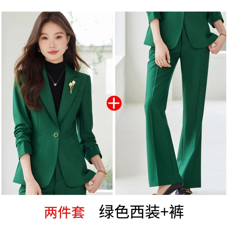 Professional women's exquisite two-piece trousers + suit jacket, elegant fashionable, new style for autumn winter 2025