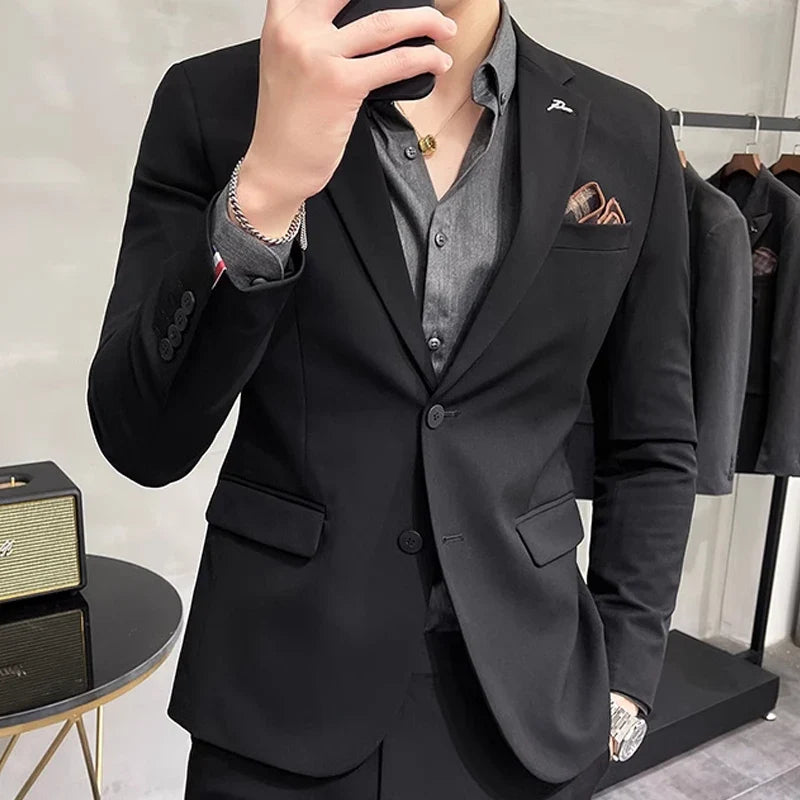 Men's Blazer Suit Jacket – Smart Casual & Business Style – 1 or 2 Button – Wedding & Party
