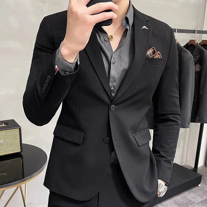 Men's Blazer Suit Jacket – Smart Casual & Business Style – 1 or 2 Button – Wedding & Party