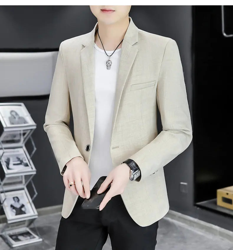 Blazer Men's Fashion Business Gentleman Groom Professional Gentleman Form-fitting Versatile Casual Formal Wear High-end Blazer