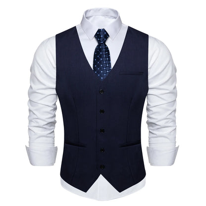 Men's Suit Vest – Solid Formal Waistcoat for Wedding, Party & Business Wear