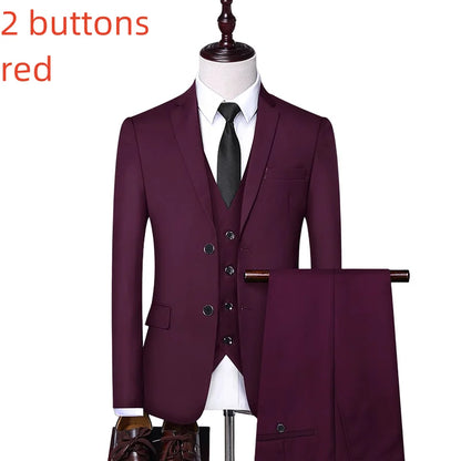 Men's Slim Fit Suit – Smart Casual Single Breasted Office & Wedding Suit