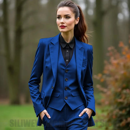 Women 3 Piece Suit Set Blazer Vest Pants Slim Fit Office Business Party Formal Attire Customizable Size for Ladies