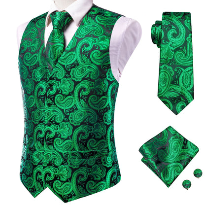 Men's Vest Suit Set – Champagne Gold Paisley Waistcoat for Weddings & Formal Events