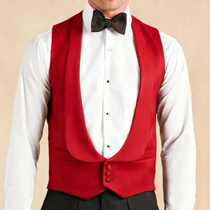 Men's Formal Vest Single Breasted Lapel Waistcoat for Weddings & Business