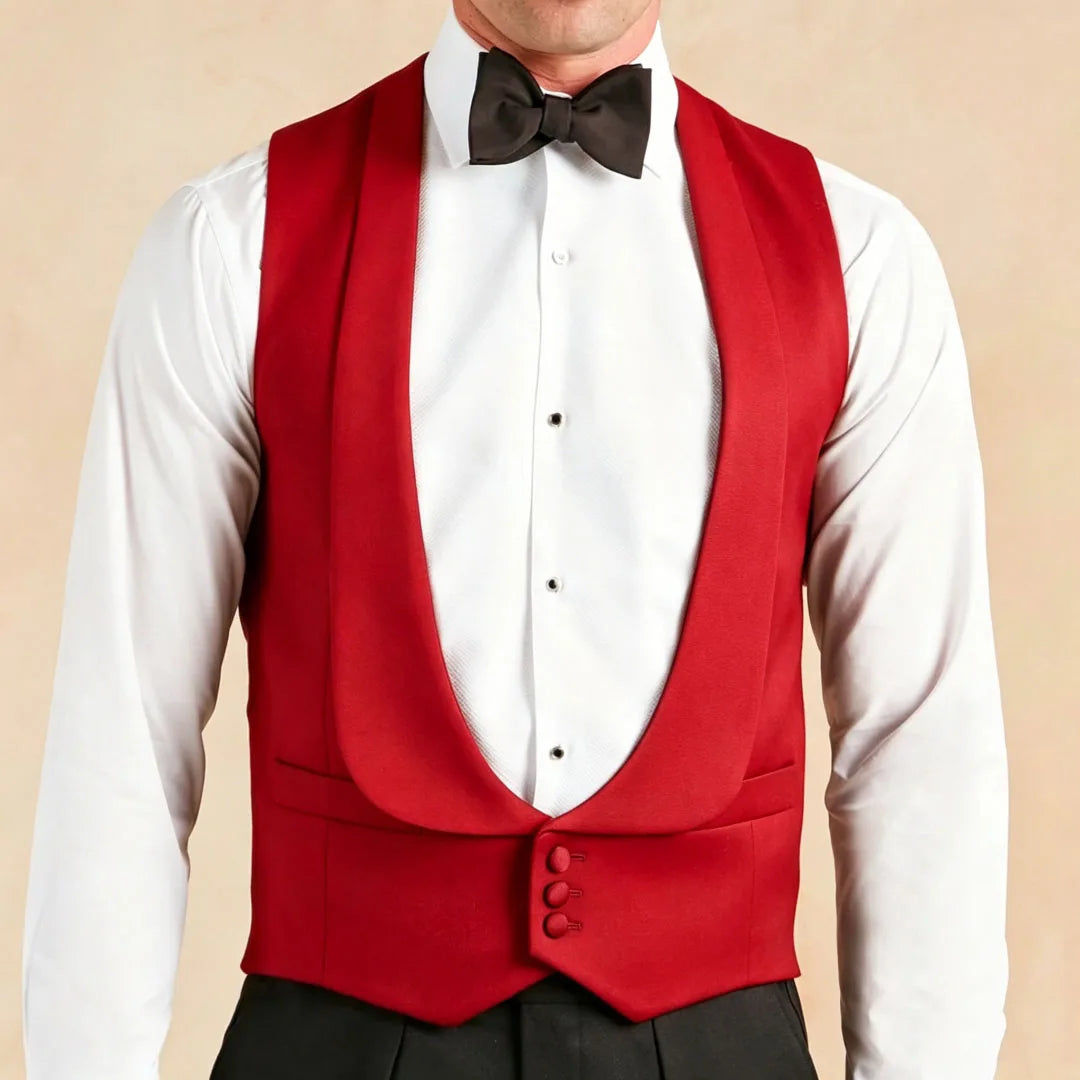 Men's Formal Vest Single Breasted Lapel Waistcoat for Weddings & Business