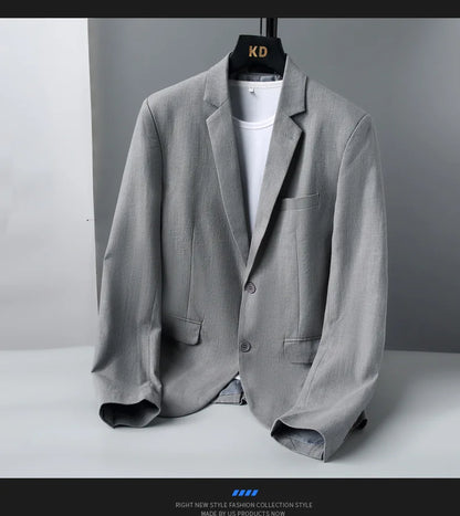 Blazer: A Fashionable Outdoor Men's Travel Gentleman's Versatile Solid-color Trend Leader for Casual and Breathable Wear. Blazer