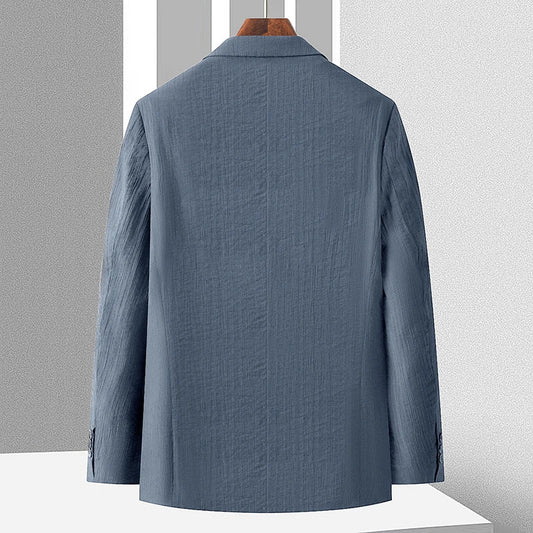 Spring and autumn business casual men's stylish and handsome business versatile cotton-linen silk suit top