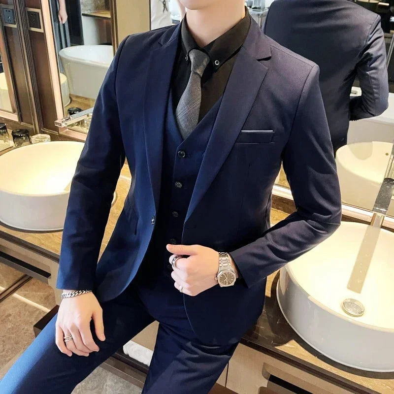 Men's Slim Fit Wedding Suit – 2 & 3 Piece Formal Set for Groom & Business