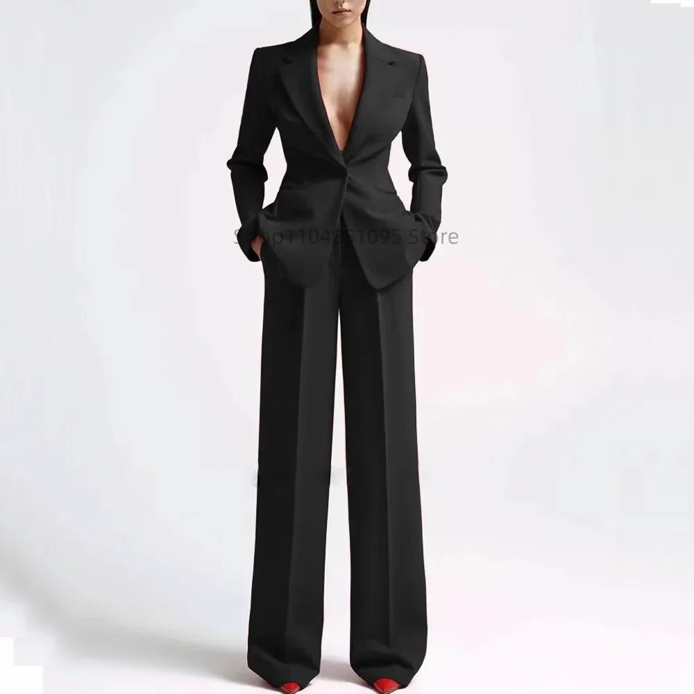 Women's Suit Party Wedding Fashion Style 2pcs Slim Fit Prom Blazer Pants Outfit Dress Evening Dresses for Prom Lady Clothes