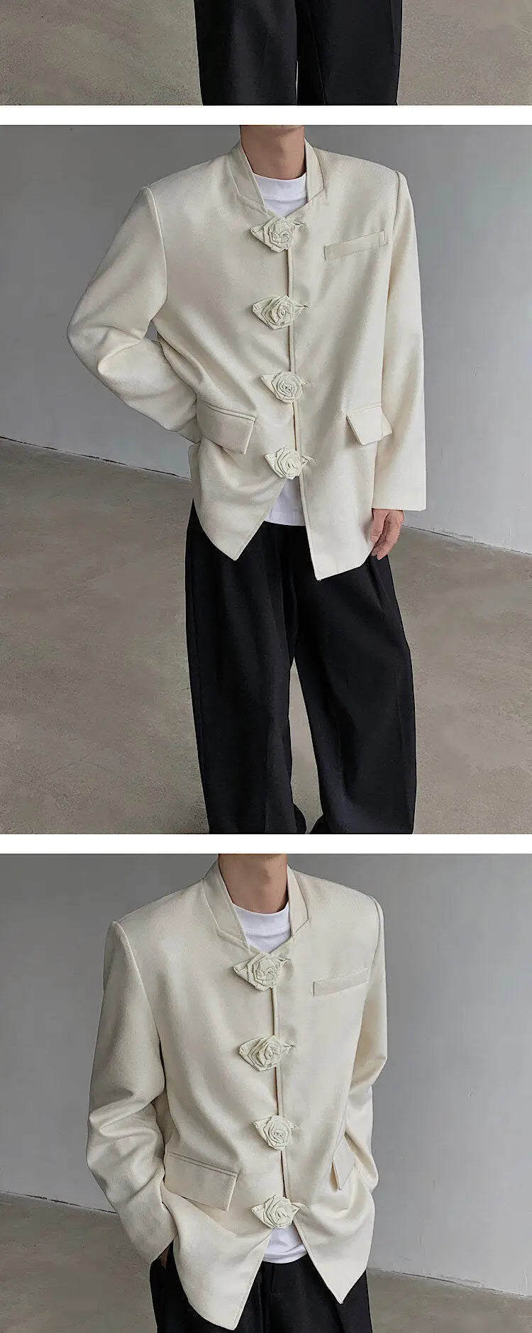 Spring Autumn New Women Blazer Stand Collar Single Breasted Chinese Style High-End Fashion Jacket Temperament Coats HK13461