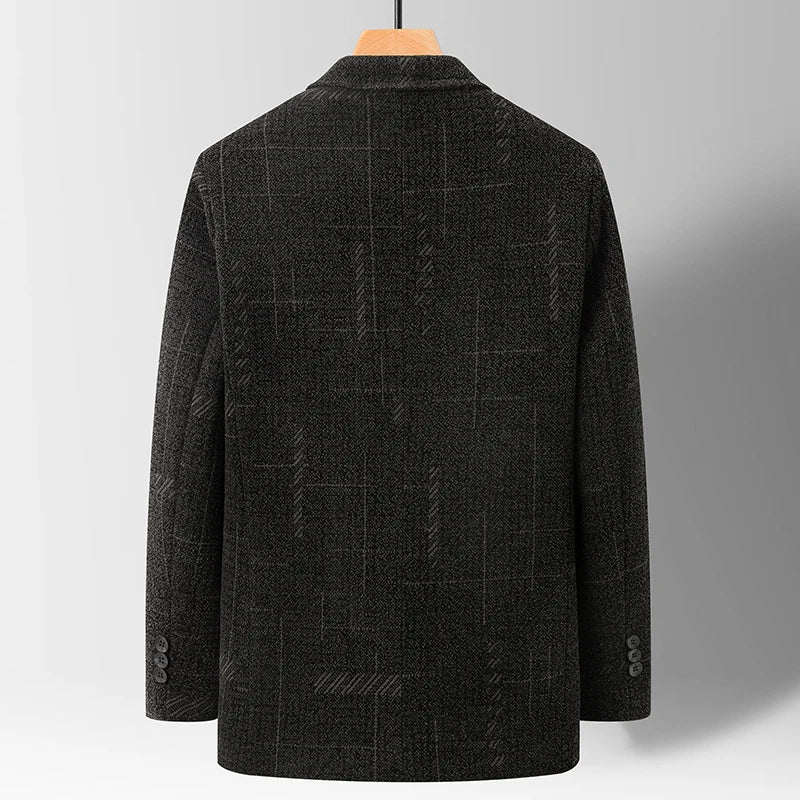 2025 Men's Casual Business Suit Coat with Fur High-Quality Fashionable Stylish Versatile Outerwear for Men