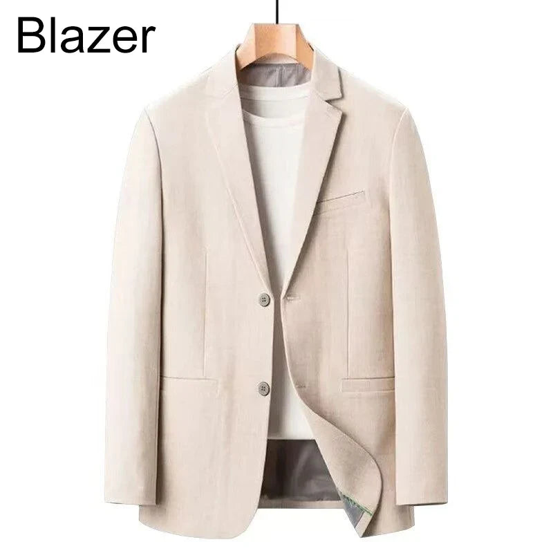 KIDWHXR Man Suit Coat Korean Solid Color Single-breasted Male Blazer Slim Long Sleeve Breathable Business Casual Men Outerwear