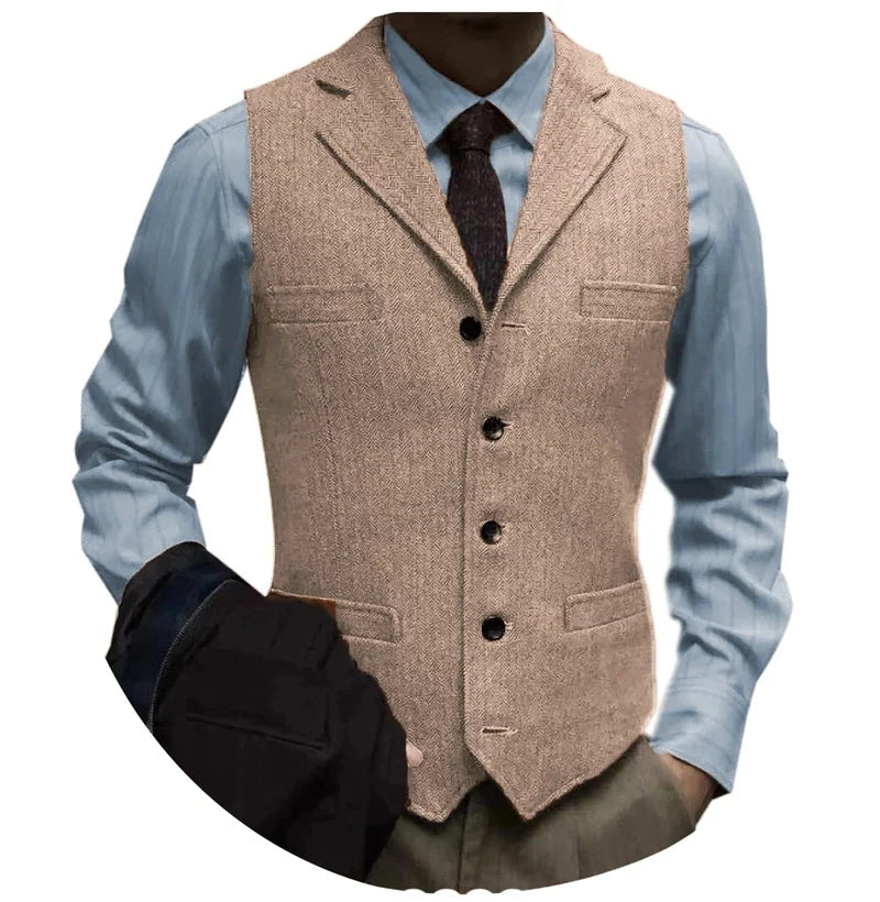 Men's Suit Vest – Single Breasted Slim Fit Waistcoat for Weddings & Smart Casual Wear