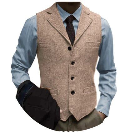 Men's Suit Vest – Single Breasted Slim Fit Waistcoat for Weddings & Smart Casual Wear
