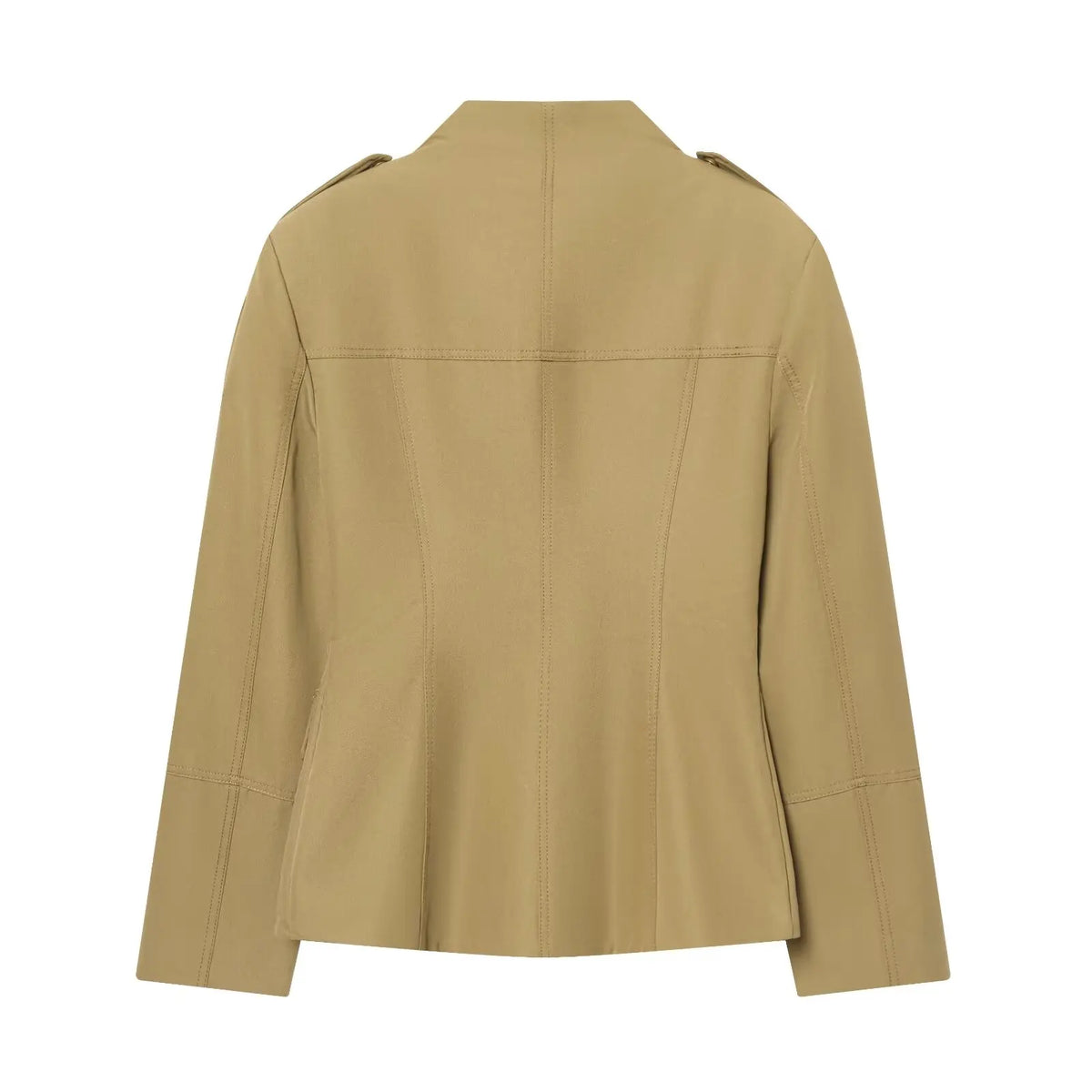 Fashion Women Slim Safari Blazer Jacket 2026 Stand Collar Long Sleeve Pocket Vintage Trench Coat Female Elegant Street Blazer