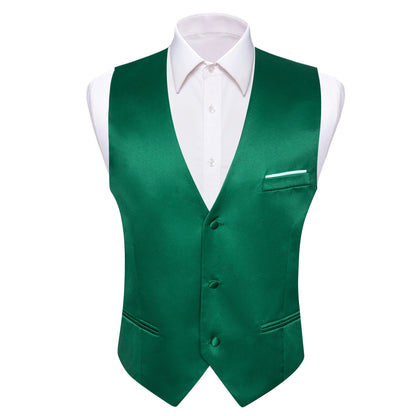 Men's Satin Vest Slim Fit Single-Breasted Waistcoat for Weddings and Formal Occasions