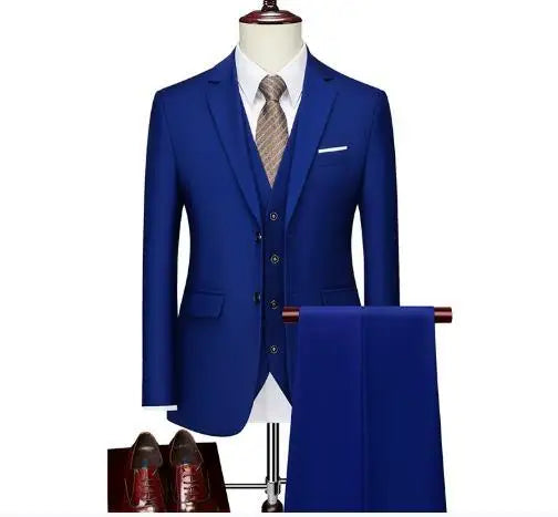 White Men Suits Slim Fit 3 Piece Double Breasted Suit Men Wedding Prom Party Business (Blazer+Vest+Pants) Wedding Suits for Men
