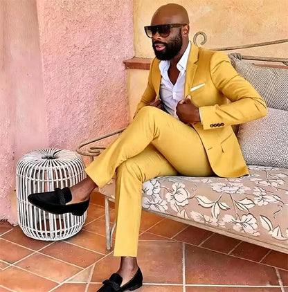 Summer Men's Linen Blend Suit 2 Pieces Slim Fit Casual Lightweight Jacket Pant Set for Party Business Wedding Prom Daily Wear