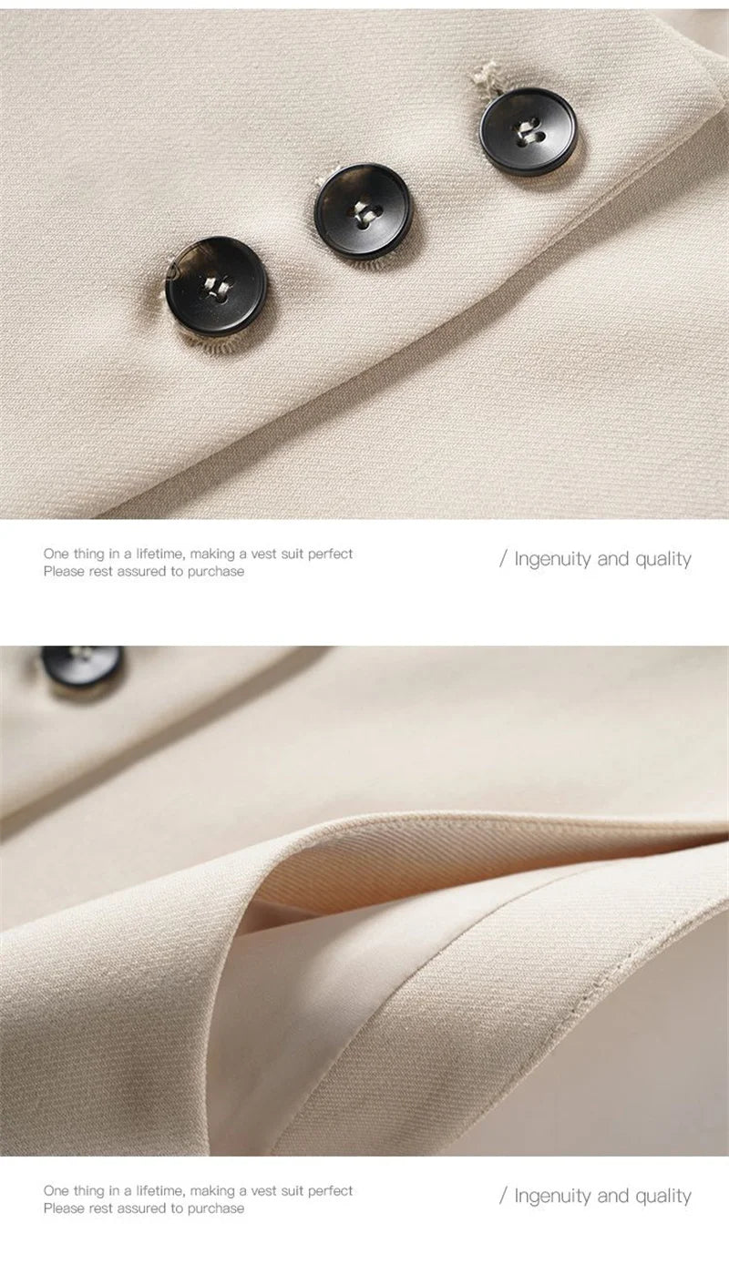 Ladies Casual Fashion Blazers Vest Coat Spring Autumn Female Cardigan Sleeveless Jacket Korean Women With Lining Suit Waistcoat