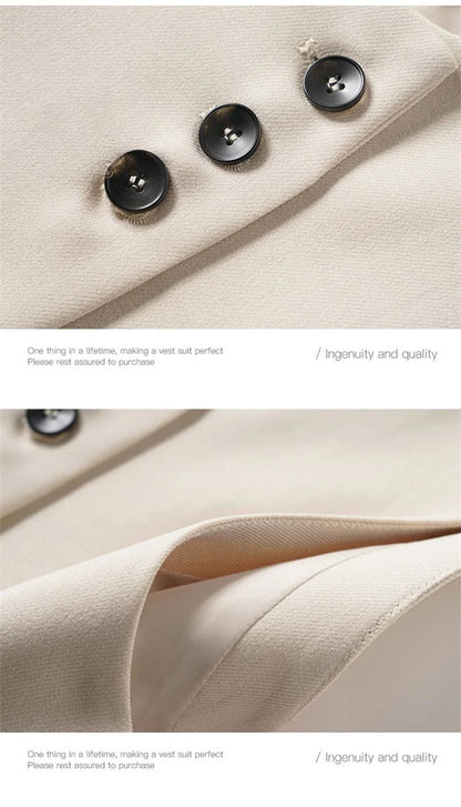 Ladies Casual Fashion Blazers Vest Coat Spring Autumn Female Cardigan Sleeveless Jacket Korean Women With Lining Suit Waistcoat
